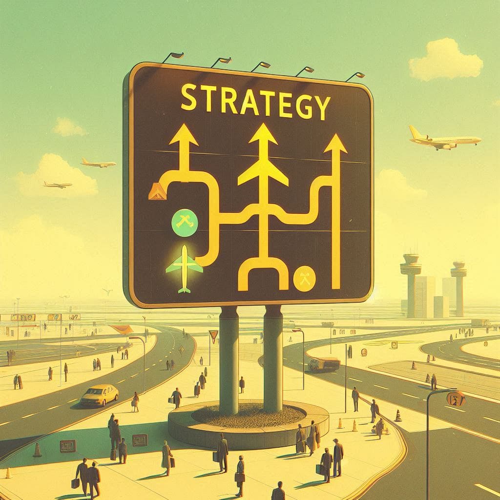 Panneau Strategy SAP S4HANA dans un aeroport